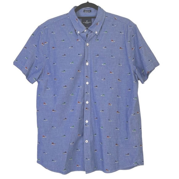American Eagle Outfitters Mens Unisex Seriously Soft Casual Sneaker Print Shirt - Picture 2 of 9